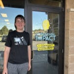Corey standing at the entrance to our makerspace